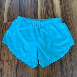 nike dri-fit light blue running shorts